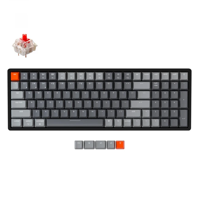 Клавиатура Keychron Red Switch RGB Aluminum Frame Gateron G pro Mechanical Wireless K4C1_Keychron Беспроводная