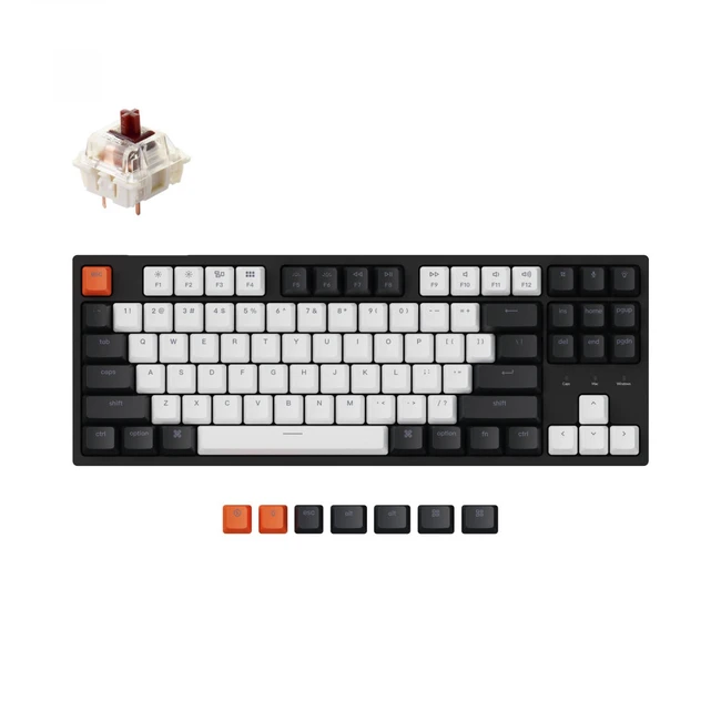 Клавиатура Keychron TKL Brown Switch White Led Hot-Swap Gateron G pro Mechanical C1G3_Keychron (Проводная)