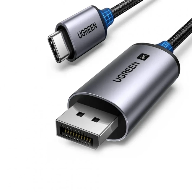 Кабель интерфейсный UGREEN CM556 USB-C to DP 8K Cable 1m 25157 (USB Type C - Display порт)