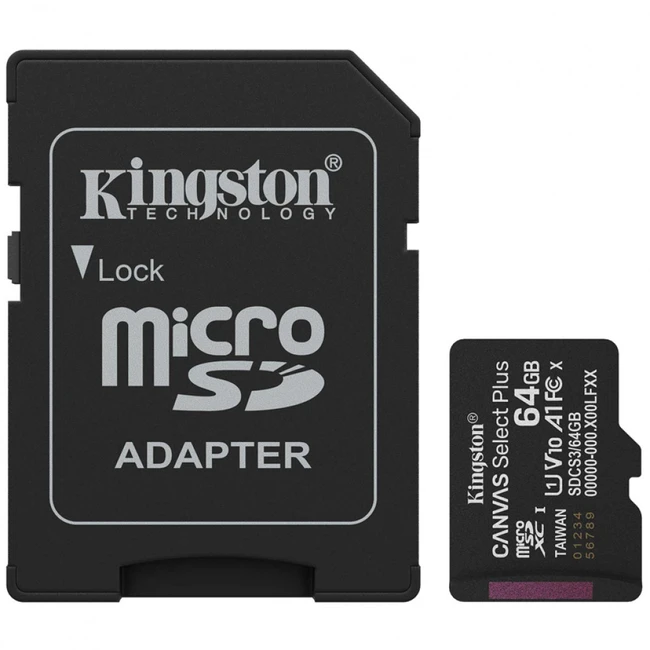 Флеш (Flash) карты Kingston Canvas Select Plus A1 U1 V10 SDCS3/64GB (64 ГБ)