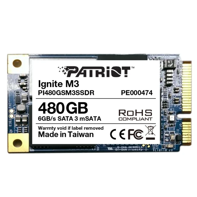 Внутренний жесткий диск Patriot Ignite M3 PI480GSM3SSDR (SSD (твердотельные), 480 ГБ, mSATA, mini-SATA)
