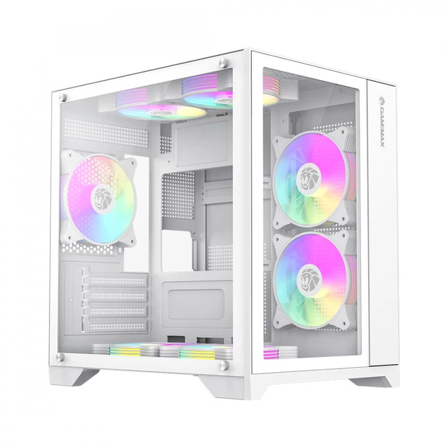 Корпус GameMax Infinity Mini 7 ARGB Fans + Controller White 9101-0000R00190 (Игровые, Mini-Tower)