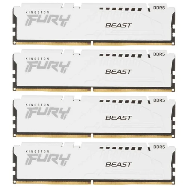ОЗУ Kingston Beast White KF556C40BWK4-64 DIMM, DDR5, 64 Гб (4 х 16 Гб), 5600 МГц
