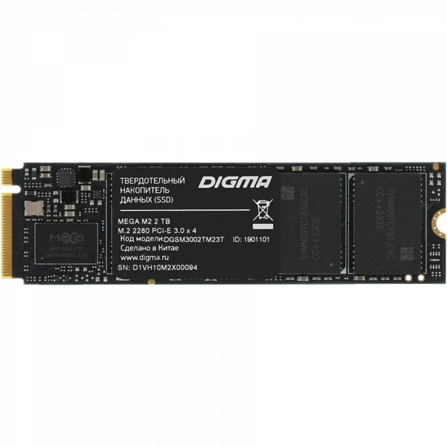 Внутренний жесткий диск Digma Mega M2 (DGSM3002TM23T) (SSD (твердотельные), 2 ТБ, M.2)