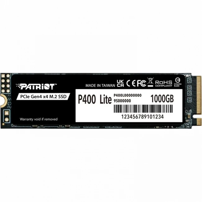 Внутренний жесткий диск Patriot P400 Lite P400LP1KGM28H (SSD (твердотельные), 1 ТБ, M.2, PCIe)