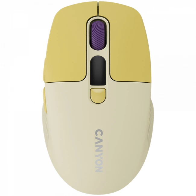 Мышь Canyon MW-26 LCD Silent Dual Mode Wireless Yellow CNS-CMSW26Y (Бюджетные, Беспроводная)