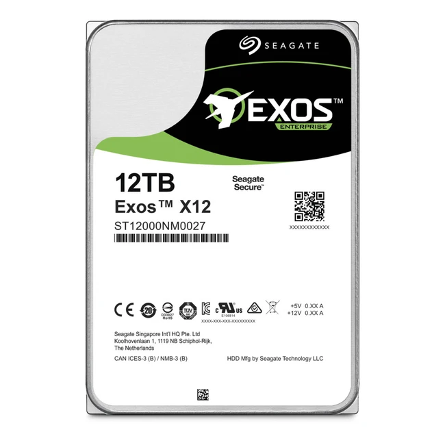 Внутренний жесткий диск Seagate 12TB SAS 7200RPM ST12000NM0027 (HDD (классические), 12 ТБ, 3.5 дюйма, SAS)