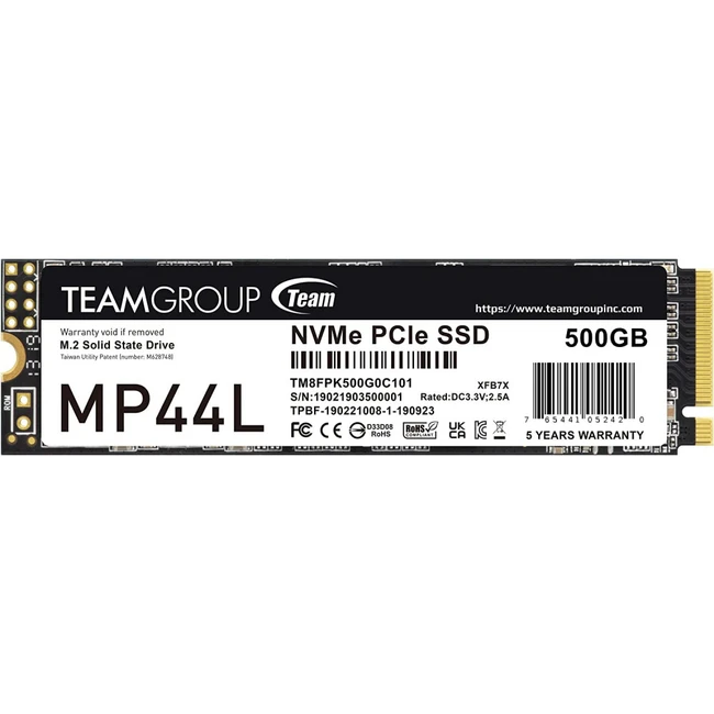 Внутренний жесткий диск Team Group MP44L TM8FPK500G0C101 (SSD (твердотельные), 500 ГБ, M.2, PCIe)