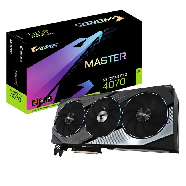 Видеокарта Gigabyte AORUS GeForce RTX 4070 MASTER 12G [GV-N4070AORUS M-12GD] (12 ГБ)
