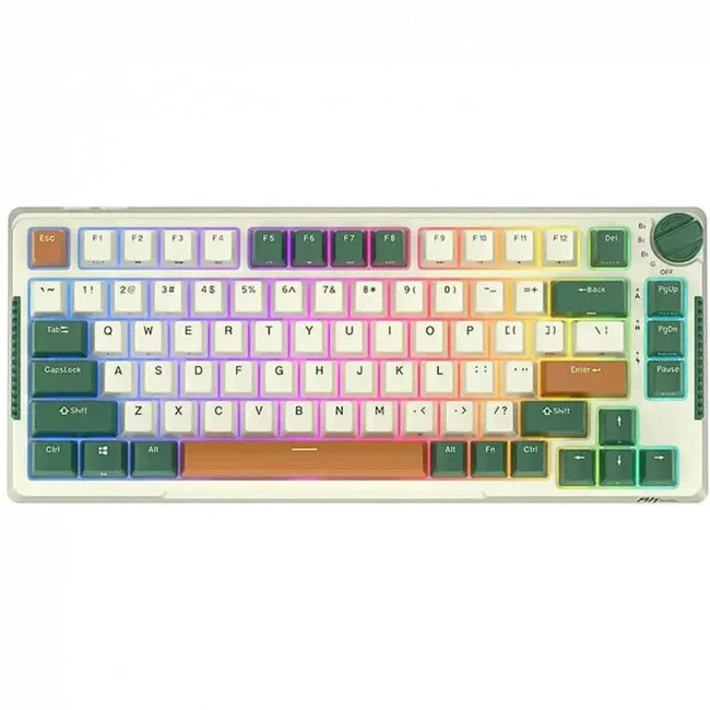 Клавиатура Royal Kludge RK-H81 White/Green (Sky Cyan Switch) 6935280824128 (Беспроводная, Bluetooth)