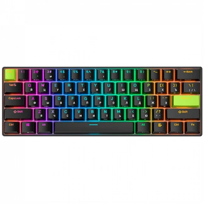 Клавиатура Royal Kludge C61 Black Green (Mint Switch) 6935280827976 Проводная, USB