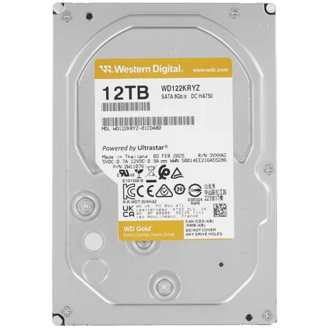 Серверный жесткий диск Western Digital WD122KRYZ 3,5 LFF, 12 ТБ, SATA