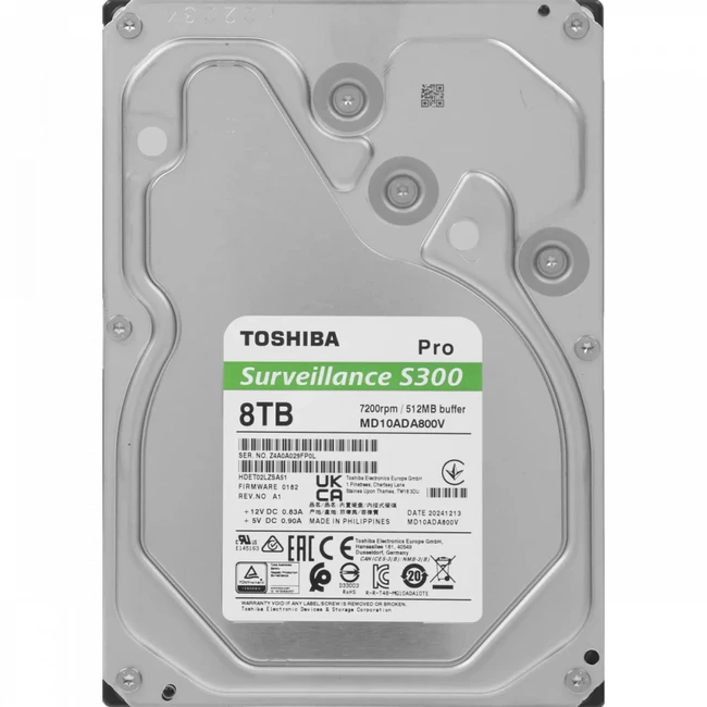 Внутренний накопитель Toshiba S300 Pro MD10ADA800V (HDD (классические), 8 ТБ, 3.5 дюйма, SATA)