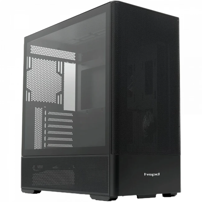 Корпус HSPD M712-TGBK Black (Игровые, Mid-Tower)