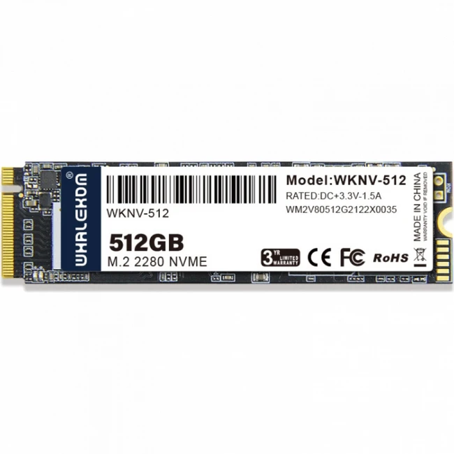 Внутренний накопитель Whalekom  WKNV-512 (SSD (твердотельные), 512 ГБ, M.2, PCIe)