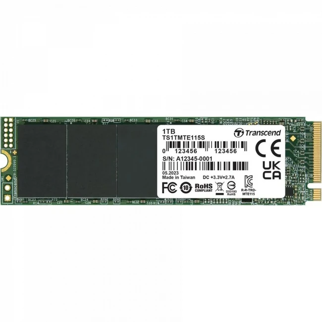 Внутренний жесткий диск Transcend MTE115S TS1TMTE115S (SSD (твердотельные), 1 ТБ, M.2, PCIe)