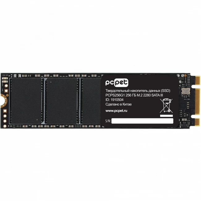 Жесткий диск PC Pet PCPS256G1 SSD (твердотельные), 256 ГБ, M.2, SATA
