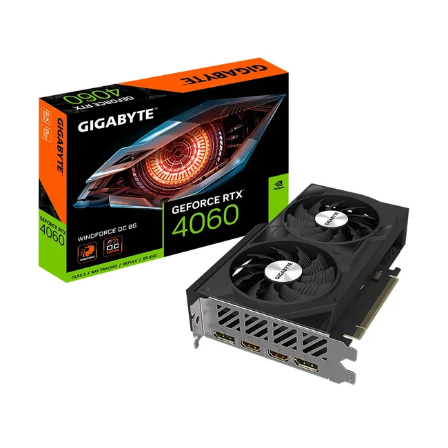 Видеокарта Gigabyte RTX4060 WINDFORCE OC 8G GV-N4060WF2OC-8GD (8 ГБ)