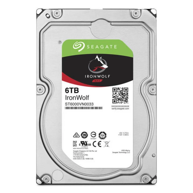 Внутренний жесткий диск Seagate IronWolf 6ТБ ST6000VN0033 (HDD (классические), 6 ТБ, 3.5 дюйма, SATA)