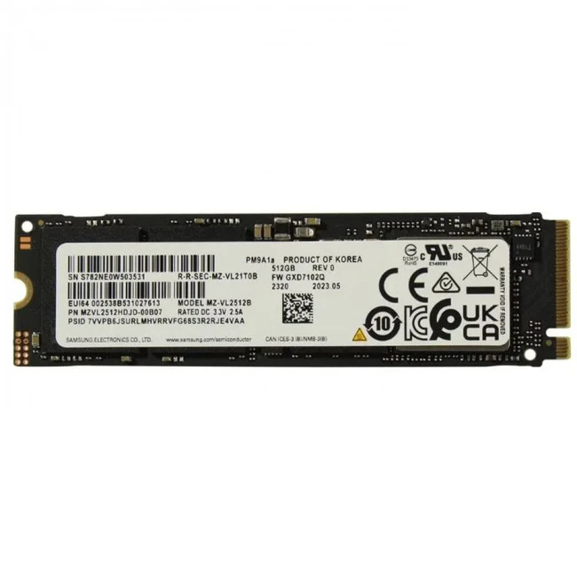 Жесткий диск Samsung PM9A1 MZVL2512HDJD-00B07 SSD (твердотельные), 512 ГБ, M.2, PCIe