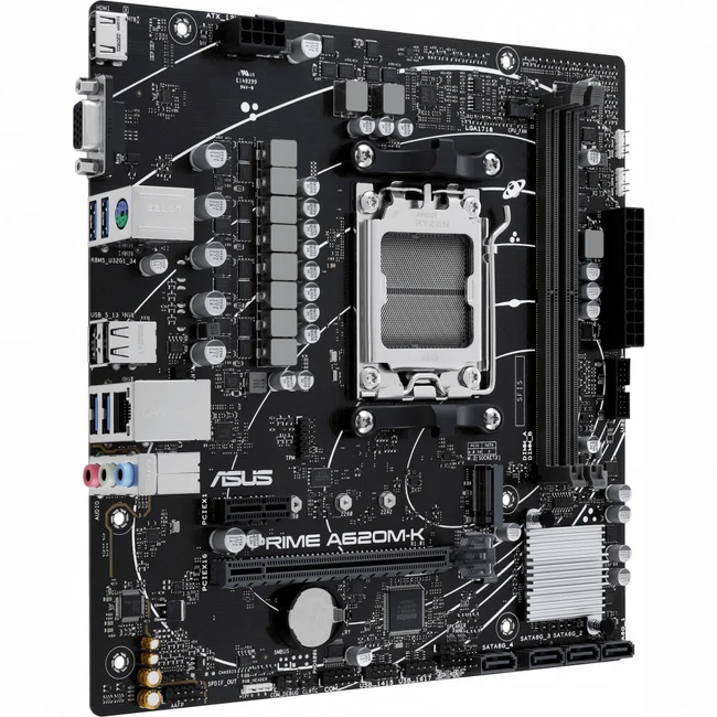 Материнская плата Asus PRIME A620M-K (Micro-ATX, AMD AM5)