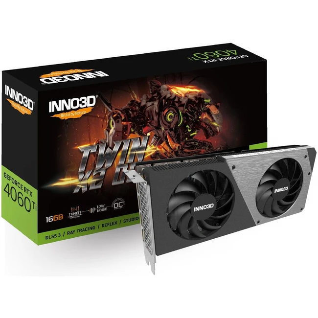 Видеокарта Inno3D GeForce RTX 4060Ti Twn X2 OC 16GB N406T2-16D6X-178055N (16 ГБ)