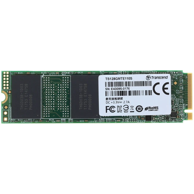 Внутренний жесткий диск Transcend TS128GMTE110S (SSD (твердотельные), 128 ГБ, M.2, PCIe)