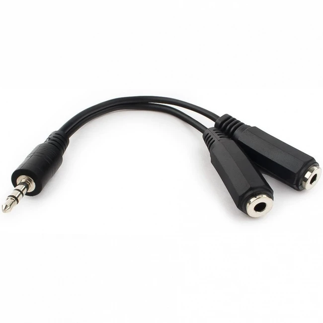 Кабель интерфейсный Cablexpert CCA-415-0.1M (MINI JACK 3.5 (input) - MINI JACK 3.5 (output) x2)