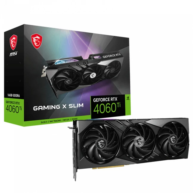Видеокарта MSI RTX 4060 Ti GAMING X SLIM GeForce RTX 4060 Ti GAMING X SLIM 16G (16 ГБ)