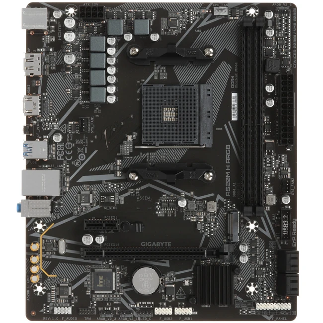Материнская плата Gigabyte A520M H ARGB Micro-ATX, AMD AM4