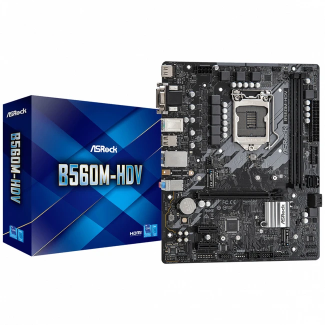 Материнская плата ASRock B560M-HDV OEM B560M-HDV||oem (Micro-ATX, LGA 1200)