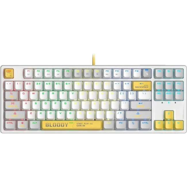 Клавиатура A4Tech Bloody S87 Energy White S87 USB ENERGY WHITE (Проводная, USB)