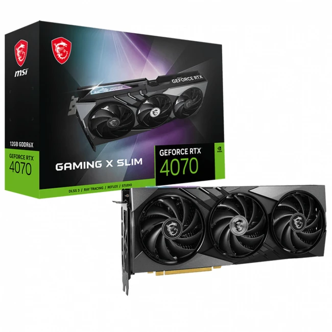 Видеокарта MSI GeForce RTX 4070 GAMING X SLIM GeForce RTX 4070 GAMING X SLIM 12G (12 ГБ)
