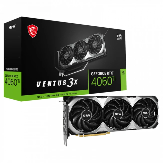 Видеокарта MSI GeForce RTX 4060 Ti VENTUS 3X OC 4060TI VENTUS 3X 16G OC (16 ГБ)