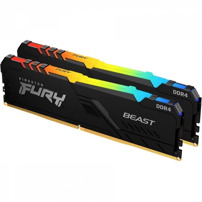 ОЗУ Kingston Fury Beast RGB KF426C16BB12AK2/32 (DIMM, DDR4, 32 Гб (2 х 16 Гб), 2666 МГц)
