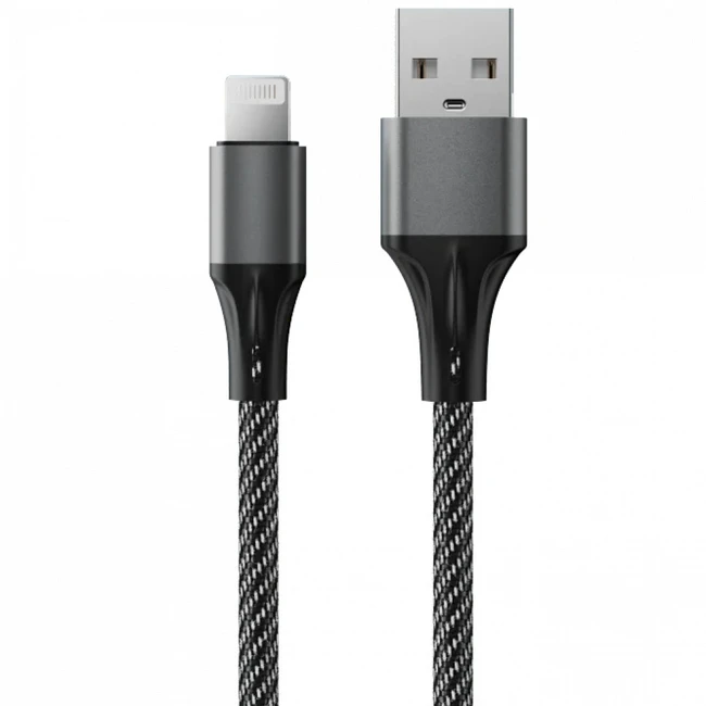 Кабель интерфейсный Accesstyle AL24-F100LED Black-Gray USB Type A - Lightning (8pin)