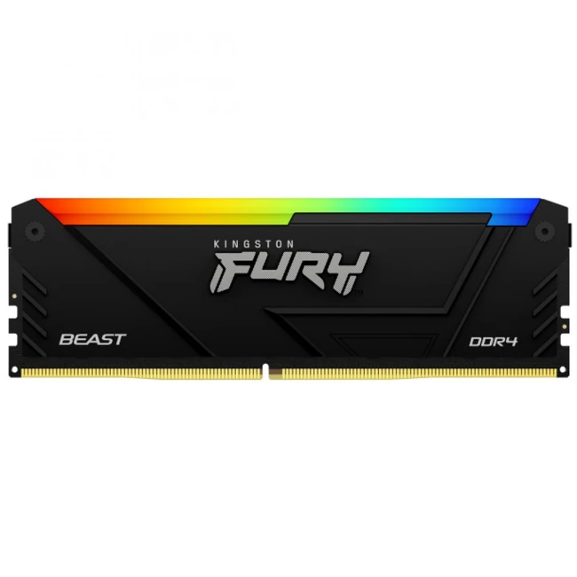 ОЗУ Kingston FURY Beast Black RGB XMP KF437C19BB12A/16 (DIMM, DDR4, 16 Гб, 3733 МГц)