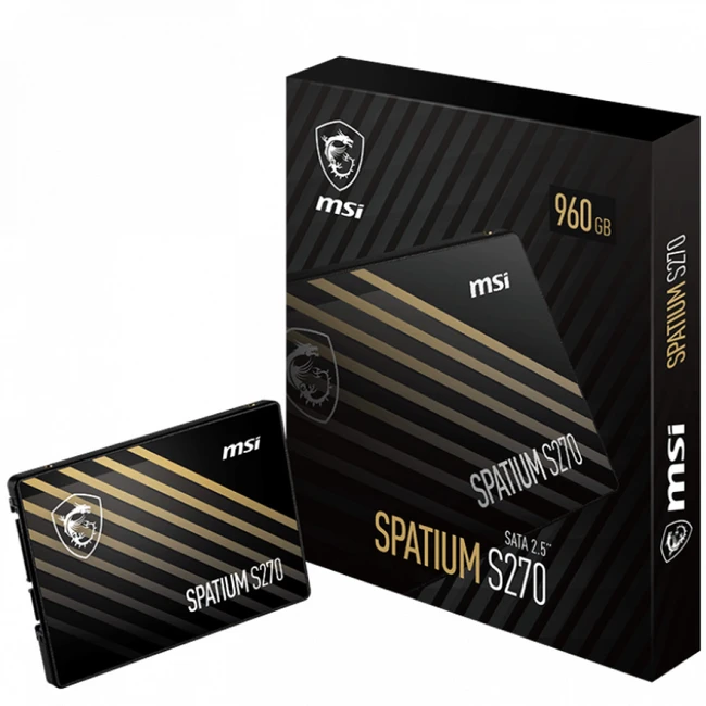 Внутренний жесткий диск MSI SPATIUM S270 SPATIUM S270 SATA 2.5" 960GB (HDD (классические), 960 ГБ, 2.5 дюйма, SATA)