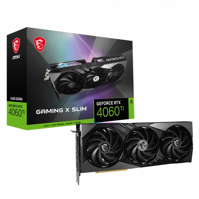 Видеокарта MSI GeForce RTX 4060Ti GAMING X SLIM RTX 4060TI GAMING X SLIM 16G (16 ГБ)