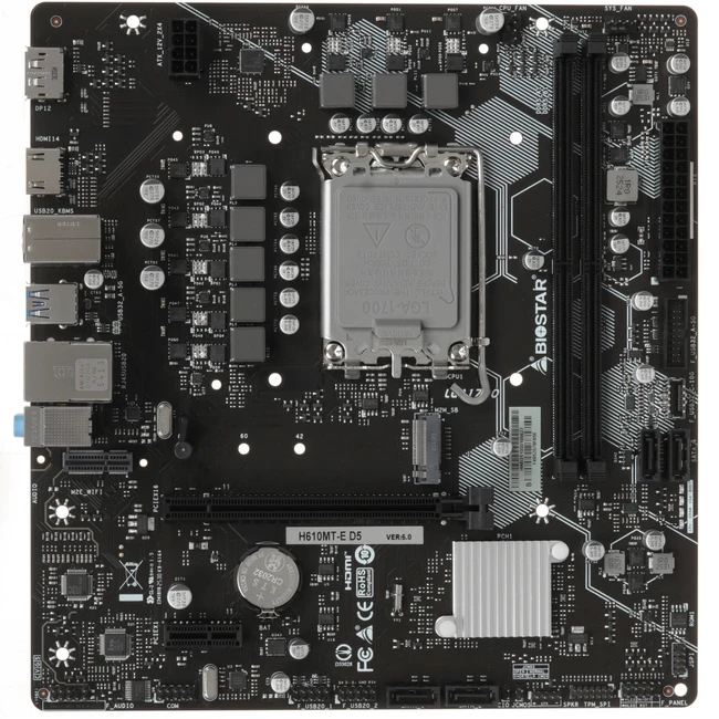 Материнская плата BIOSTAR H610MT-E D5 Micro-ATX, LGA 1700