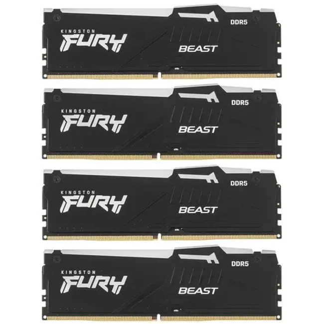 ОЗУ Kingston FURY Beast Black RGB KF560C40BBAK4-64 (DIMM, DDR5, 64 Гб (4 х 16 Гб), 6000 МГц)