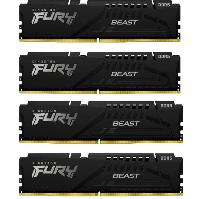 ОЗУ Kingston FURY Beast Black KF552C40BBK4-64 (DIMM, DDR5, 64 Гб (4 х 16 Гб), 5200 МГц)
