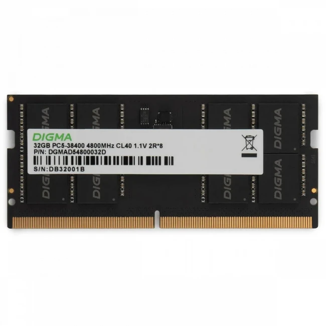 ОЗУ Digma DGMAS54800032D SO-DIMM, DDR5, 32 Гб, 4800 МГц