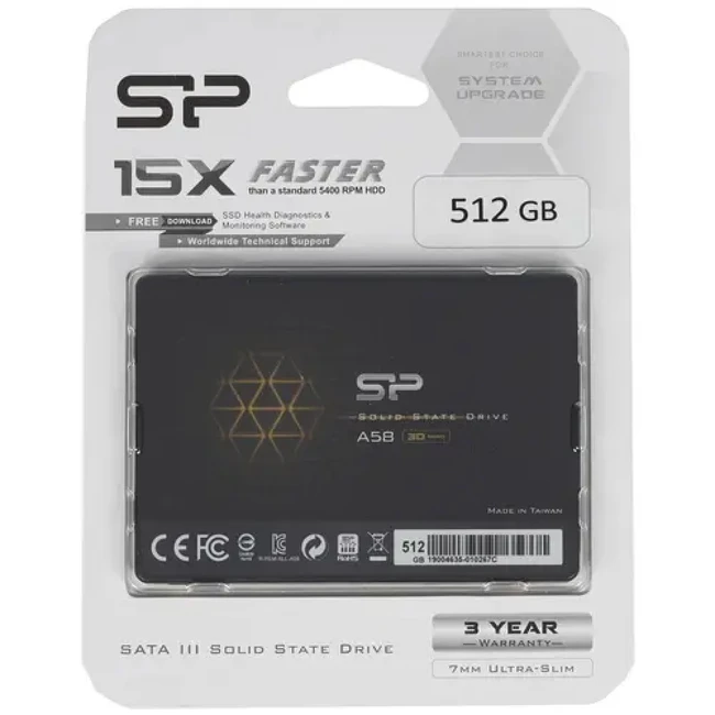 Жесткий диск Silicon Power Ace A58 SP512GBSS3A58A25 SSD (твердотельные), 512 ГБ, 2.5 дюйма, SATA