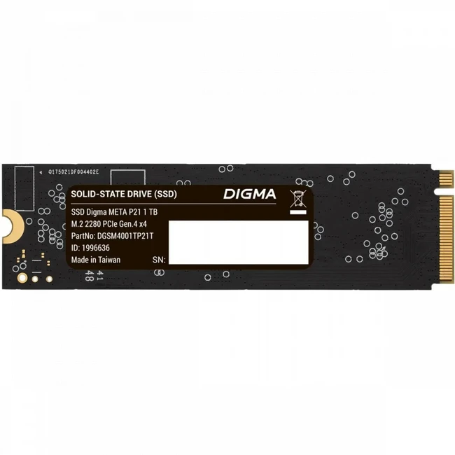 Внутренний жесткий диск Digma Meta P21 DGSM4001TP21T (SSD (твердотельные), 1 ТБ, M.2, PCIe)