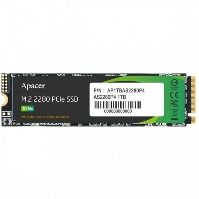 Внутренний накопитель Apacer AP1TBAS2280F4-1 (SSD (твердотельные), 1 ТБ, M.2, PCIe)