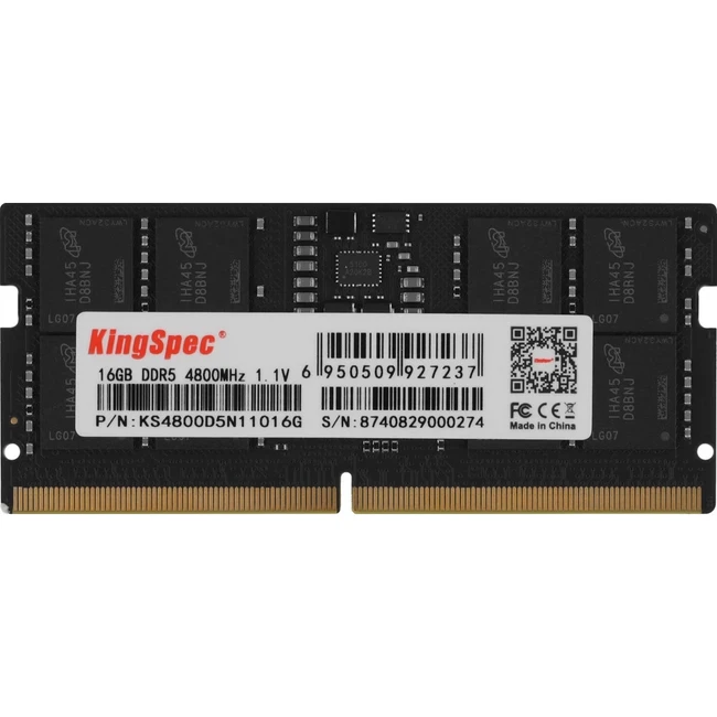 ОЗУ KingSpec DDR5 16GB 4800MHz KS4800D5N11016G (SO-DIMM, DDR5, 16 Гб, 4800 МГц)