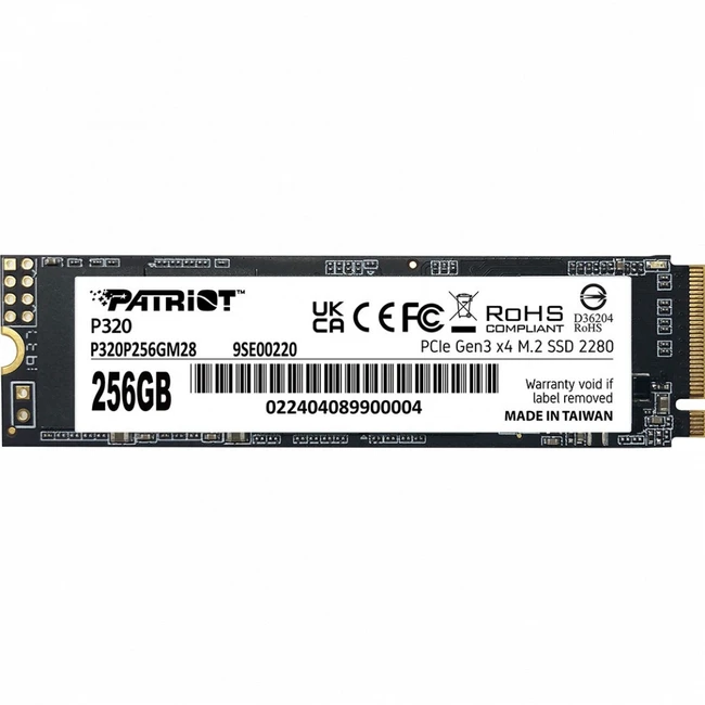 Внутренний жесткий диск Patriot P320P256GM28 (SSD (твердотельные), 256 ГБ, M.2, PCIe)