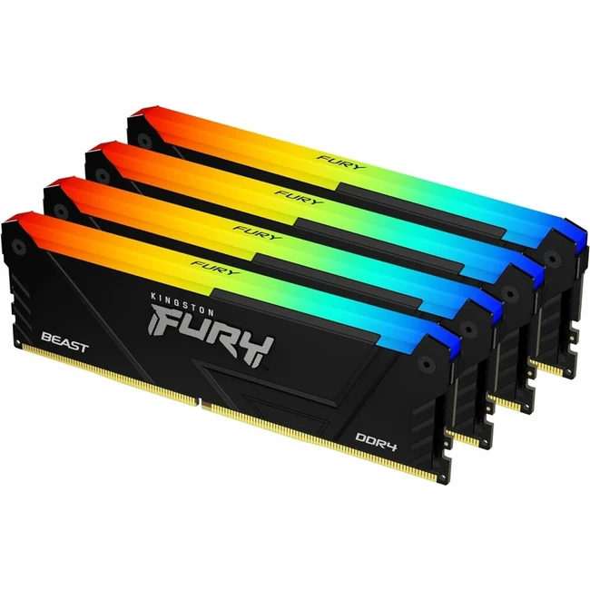 ОЗУ Kingston FURY Beast RGB KF432C16BB2AK4/64 (DIMM, DDR4, 64 Гб (4 х 16 Гб), 3200 МГц)