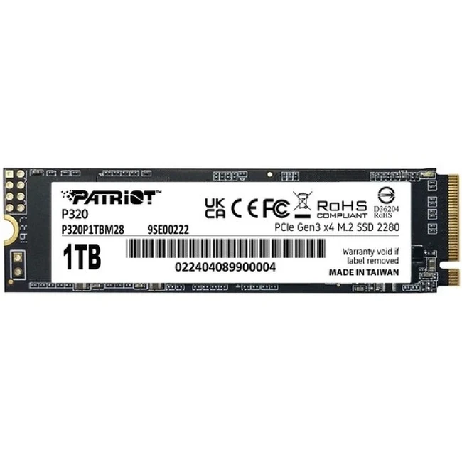 Внутренний жесткий диск Patriot P320 P320P1TBM28 (SSD (твердотельные), 1 ТБ, M.2, PCIe)